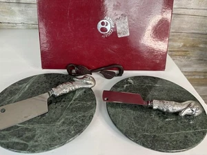 Juego de 2 remaches de queso de pato vintage Arthur Court mármol verde 4-526 usado en excelente estado - Imagen 1 de 4