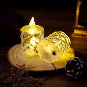 Cristal Sin Llama Vela Luz Artificial Para Decoración Mesa - Imagen 1 de 5