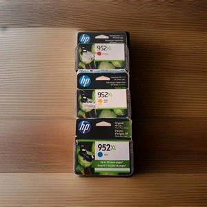 Genuine HP 952XL Color Ink 3 PACK Cyan Magenta Yellow OEM Exp 2023 2025 - Picture 1 of 5