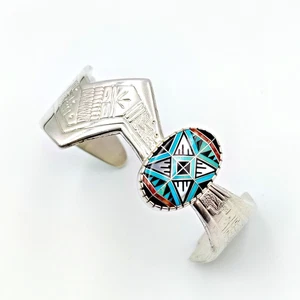 Roderick Tenorio RMT Carolyn Pollack Sterling Silver 925 Gemstones Cuff Bracelet - Picture 1 of 19