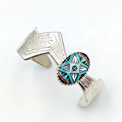 Roderick Tenorio RMT Carolyn Pollack Sterling Silver 925 Gemstones Cuff Bracelet - Image 1 of 4