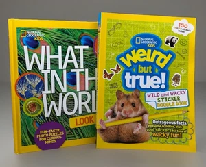 NATIONAL GEOGRAPHIC KIDS Lot of 2 Books 1 Photo Puzzles 1 Activity Sticker Book - Picture 1 of 5