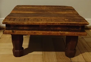 RUSTIC WOOD FOOTSTOOL - Picture 1 of 4