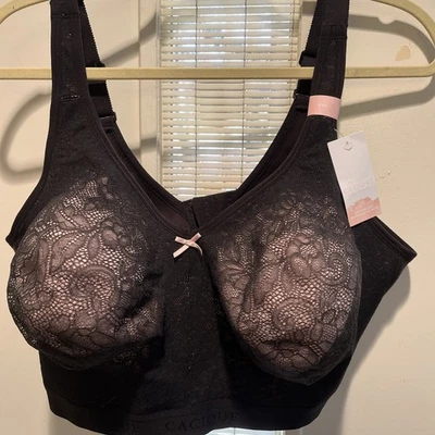 SUJETADOR DE ENCAJE NEGRO SIN AROS COBERTURA COMPLETA CACIQUE SIN FORRO TALLA 44G NUEVO Con ETIQUETAS Foto 1 de 4