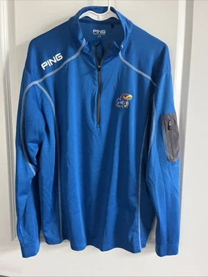 Kansas Jayhawks Ping 1/4 Zip Pullover Mens LG - Image 1 of 4