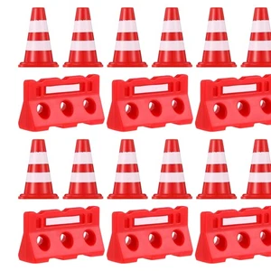 Pcs Tiny Traffic Cones and Fences Traffic Road Signs Traffic Cones Fences Toys - Picture 1 of 12
