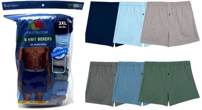 6 Boxers Tejidos Azul Gris Verde 3XL 48-50 Pulgadas Fruto del Telar 3EG 122-127 CM Foto 1 de 4