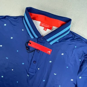 Redvanly Langham Polo Shirt Mens Medium Mazarin Blue Golf Athletic Luxury - Picture 1 of 5