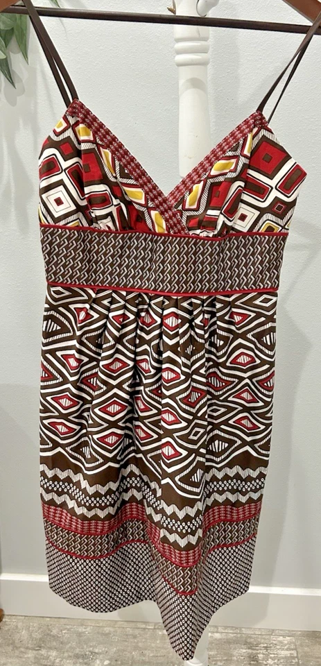 Vestido Babydoll Ana Vintage Y2K Marrón Preppy Boho Hada Grunge Artístico Talla 4 Foto 1 de 4