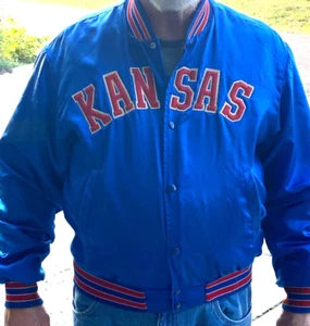 1988 Vintage KU Jayhawks Basket University Bomber Sport Memorabilia Jacke - Bild 1 von 12
