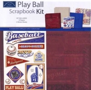 Karen Foster Design 12x12 Scrapbook Paper Kit Play Ball Baseball - Picture 1 of 1