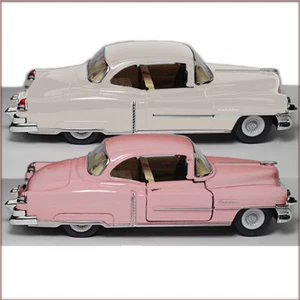 TWO Kinsmart 1953 WHITE - PINK Cadillac Series 62 HT 1:43 Scale Die Cast NO-BOX - Picture 1 of 5