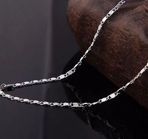 Collar de cadena de caracol 1,5 mm enchapado en plata 925 16-30" Esterlina SNL2S - Imagen 1 de 2