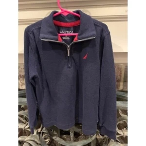 Nautica boys XL 7X pullover / Quarter zip, navy and red (bin CC) - Picture 1 of 4