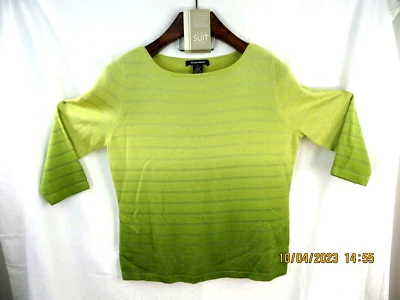 Suéter Pullover Barco ELLEN TRACY TALLA XL Seda/Cachemira/Rayón Colores Verdes Fusión Foto 1 de 4