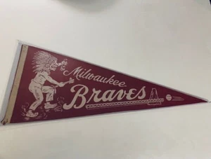 Amazing Vintage 1950's Milwaukee Braves Pennant!!! - Picture 1 of 1