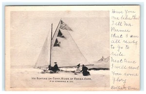 1907 Ice Boating on Connecticut River Essex CT, Connecticut F.W. Edwards & Co - Picture 1 of 2