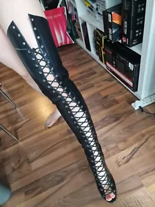 Stilvolle gekreuzte Damenschuhe mit hohen Absätzen Spitze Damen Größe 4-20 - Bild 1 von 5
