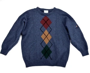Suéter vintage The Sweater Shop para hombre 100 % lana azul hecho en el Reino Unido mediano - Imagen 1 de 6