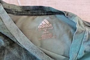 Adidas Green Tie Dye Short Sleeve Logo T Shirt Youth Large 14/16 - Picture 1 of 7