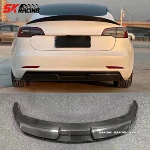 Kits de carrocería difusora trasera de fibra de carbono real para Tesla Model 3 2017-2023 - Imagen 1 de 18