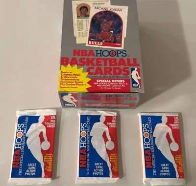 1989 HOOPS Lot of 45 Unopened Old Vintage NBA Cards in Sealed Packs NEW MJ PULLS - Image 1 of 3