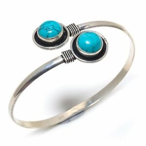 Santa Rosa Turquoise Gemstone Cuff Bracelet Adjustable