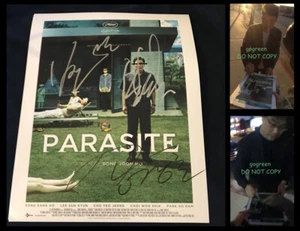 Bong Joon Ho signed Parasite poster cast x3 Song Kang Ho 11x14 photo Park So Dam - Picture 1 of 6