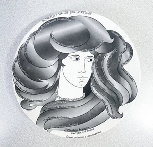 ⚜️ PIATTO DESIGN FORNASETTI RAFFAELE CARRIERI SCHERZO SULLE PREFERENZE POESIA - Foto 1 di 6