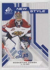 2021-22 Upper Deck SP Game Used CHL Edition New Style Blue Sebastian Cossa Auto
