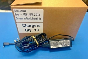 Lot of 10 GENUINE ACER 45W A13-045N2A Adapter CHARGER 19V 2.37A 3.0mm Tip - Picture 1 of 3