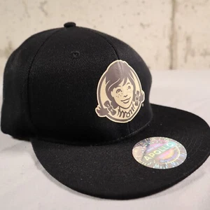 Wendys' Logo Mom Flat Bill Cap Hat Apollo Exclusive Black Snapback Brand New - Picture 1 of 10