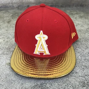 Los Angeles Angels Anaheim 59Fifty New Era Fitted Hat Cap Red Gold Sz 7 3/8 MLB - Picture 1 of 10