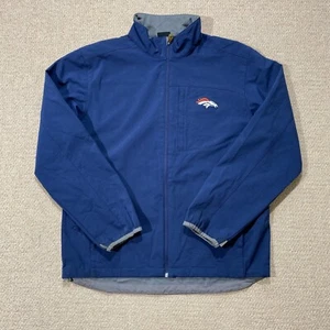 Denver Broncos NFL Jacket Mens Medium Navy Blue Wind Shield Windbreaker Football - Picture 1 of 12