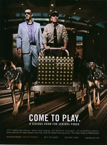 2006 PRINT AD - MGM GRAND CASIO POKER ROOM AD - POKER CHIP STACKS GUARD DOGS MGM - Picture 1 of 1