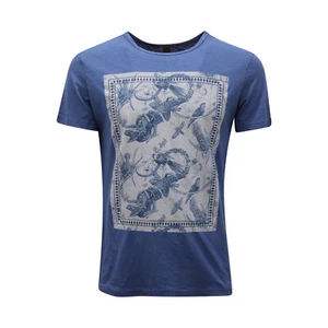 0841AV MEN'S JERSEY MESSAGERIE MAN T-SHIRT BLUE - Picture 1 of 4