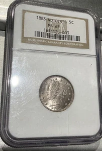 1883 5c No Cents NGC MS65 Liberty Nickel - Picture 1 of 2