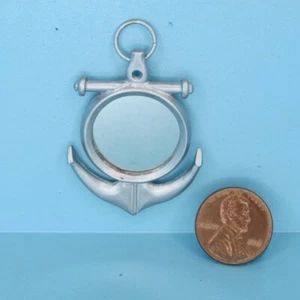 Dollhouse Miniature Sailing Anchor Wall Mirror in Silver S1711 - Picture 1 of 2