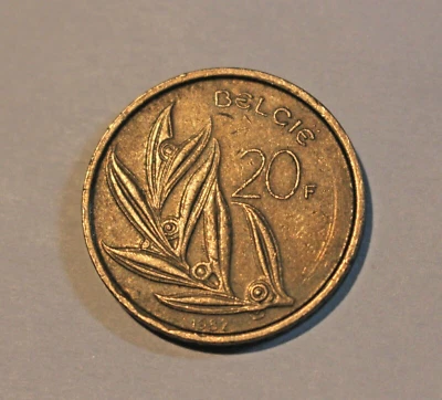 1982 Belgium 20 Francs; Belgique Belgie Circulated; - Image 1 of 2