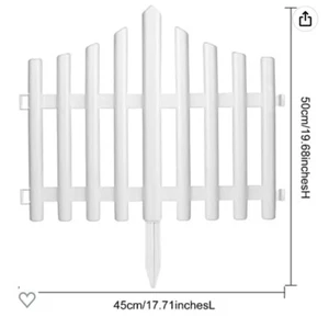 ELECLAND 5 Pieces Garden Fence 5 Pieces Fence Inser White Plastic Fence Garden - Picture 1 of 8