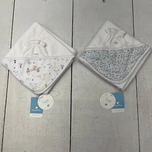 Baby Cottons 2-Pack Bunny Floral Small Hooded Towels And Wash Mitts Baby Girl - Picture 1 of 12