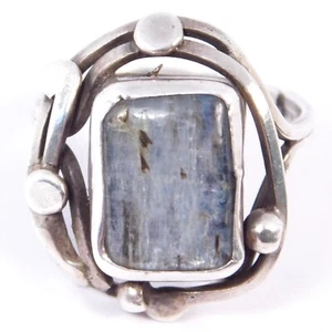 SERENE ARTISAN STERLING SILVER AQUAMARINE RING  - Picture 1 of 7