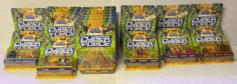 HUGE Lot Of 19 Cyber-Force Mega Heroes 3 & 2 Packs Sets In Mattel Factory Box!!! Cover