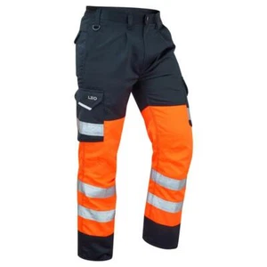 Leo Bideford orange/marineblau Hochsichtbarkeit ISO 20471 Polybaumwolle Cargo Arbeitshose - Bild 1 von 1