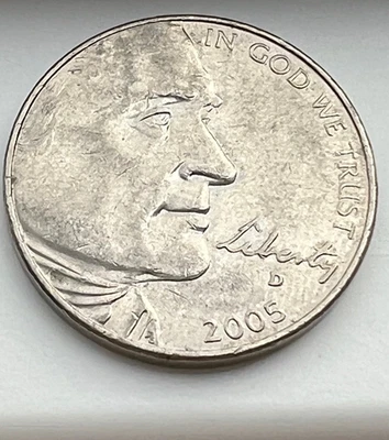 2005 Jefferson D 5 Cents Buffalo Nickel Rare - Image 1 of 4