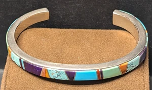 Vintage Navajo Freddy Peters Sterlingsilber Türkis stachelige Auster Armband - Bild 1 von 9