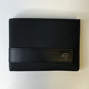 NWT! PIQUADRO Black Nero Nylon Technical Wallet RFID Blocking - Large - Picture 1 of 9
