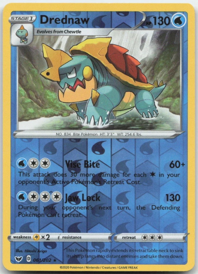 Drednaw 061/202 Reverse Holo SWSH01: Sword & Shield Base Set Pokemon Card NM - Image 1 of 1