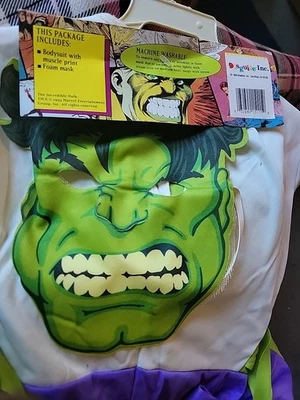 Disfraz de colección 1994 Marvel Hulk niños disfraz Inc traje de una pieza con ma adjunto Foto 1 de 4