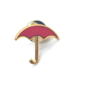 Red Umbrella Pin Gold Tone Lapel Enamel Collectible - Picture 1 of 3